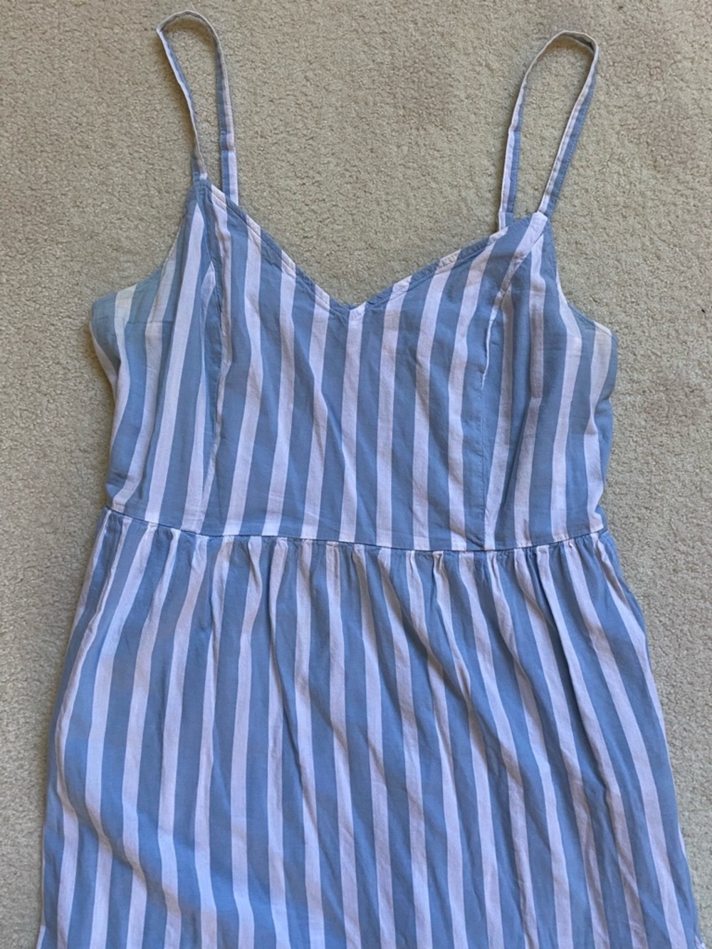 Old Navy Blue and White Striped Maxi Dress with Pockets - Size L